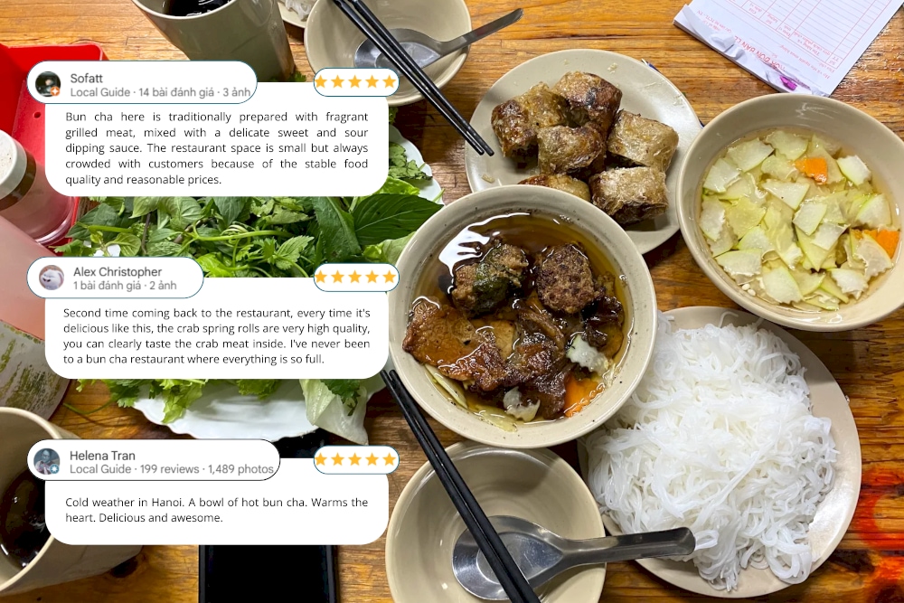 Bun Cha Dac Kim is popular among customers for its generous portions